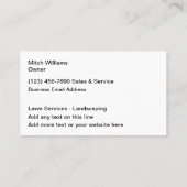 Zuhause Rasen und Landungskarten Visitenkarte (Rückseite)