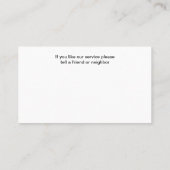 Zuhause Rasen und Landungskarten Visitenkarte (Rückseite)