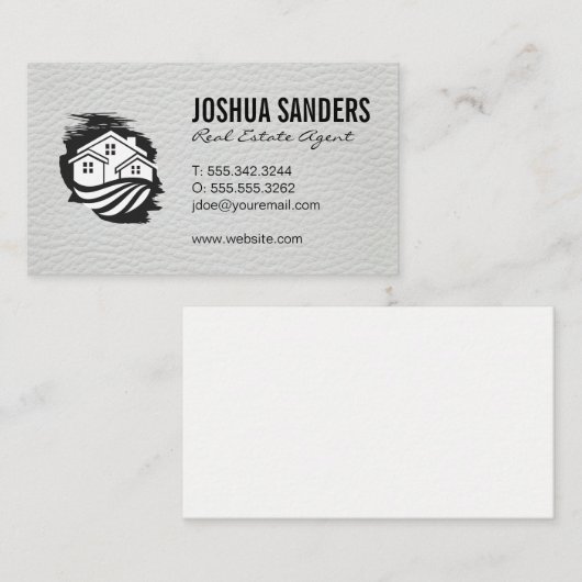 Zuhause Real Anwesen | Anleger | Leather Trim Visitenkarte (Vorne/Hinten)