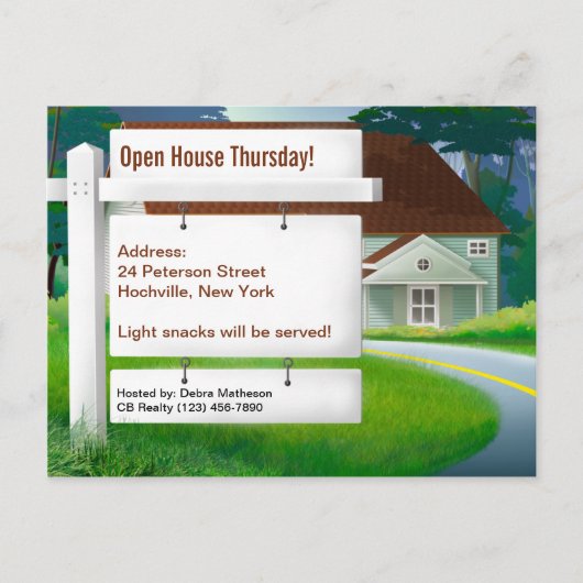 Zuhause Real Anwesen Postcard Einladungspostkarte (Vorderseite)