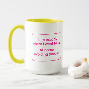 Zuhause (rechtshändig, gelb / pink) tasse