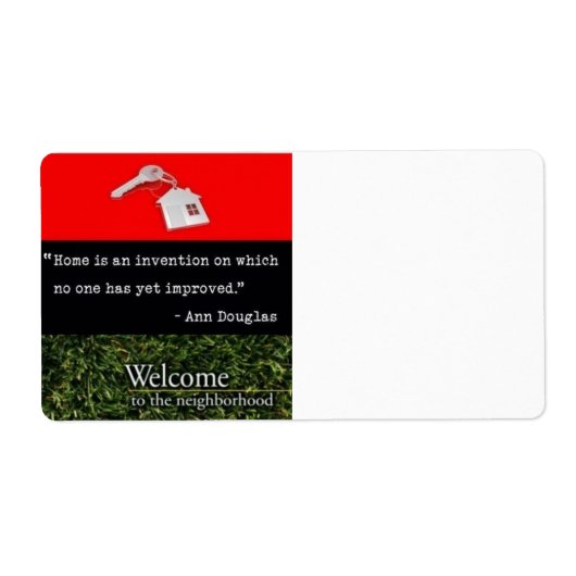 Zuhause: Red Black Green Address Label (Vorne)