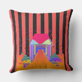 Zuhause Red Black Stripes Kissen (Rückseite)