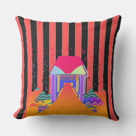 Zuhause Red Black Stripes Kissen