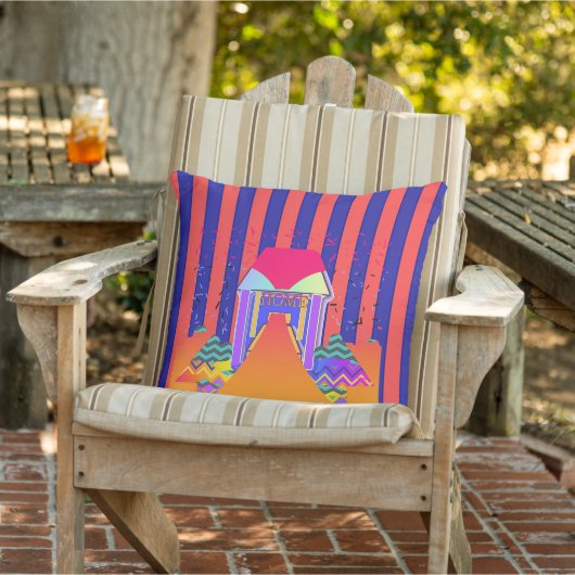 Zuhause Red Blue Stripe Kissen (Stuhl )