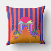 Zuhause Red Blue Stripe Kissen (Rückseite)