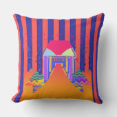 Zuhause Red Blue Stripe Kissen (Vorderseite)