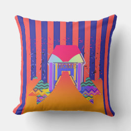 Zuhause Red Blue Stripe Kissen