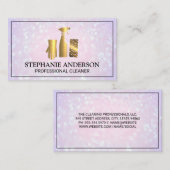 Zuhause-Reinigung Gold-Metallic | Boke Visitenkarte (Vorne/Hinten)