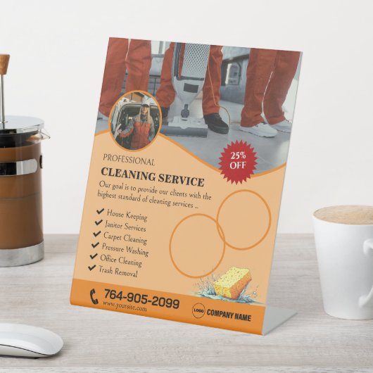 Zuhause-Reinigung individuelles Pedestal-Zeichen Sockelschild (In SItu)