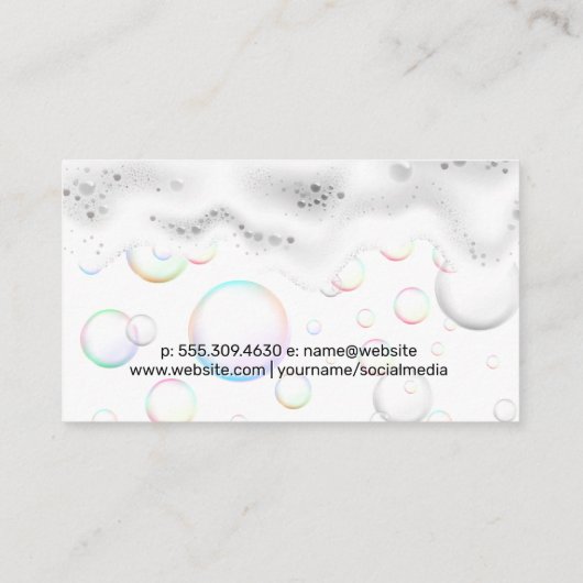 Zuhause-Reinigung | Seifenblasen und -sumpfe Visitenkarte (Rückseite)