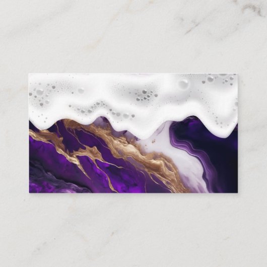 Zuhause-Reinigung | Soap Suds | Lila Metallic-Marm Visitenkarte (Rückseite)