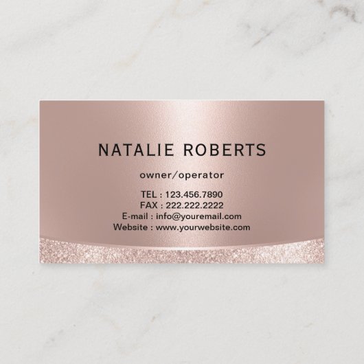 Zuhause-Reinigung von-Logos Rose Gold & Navy Visitenkarte (Rückseite)