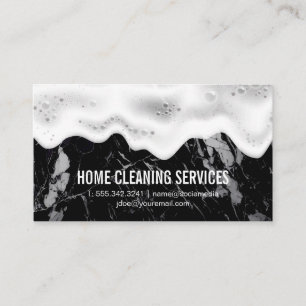 Zuhause-Reinigungs-Logo   Soap Suds   Schwarzer Ma Visitenkarte