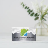 Zuhause-Reinigungs-Service-Logo | Soap Suds | Meta Visitenkarte (Stehend Vorderseite)