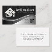 Zuhause-Reinigungs-Symbole | QR Code Visitenkarte (Vorne/Hinten)