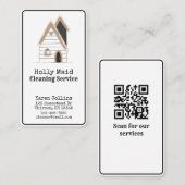 Zuhause-Reinigungsdienste Niedlicher QR-Code Visitenkarte (Vorne/Hinten)