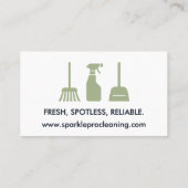 Zuhause-Reinigungsservice Grüne Öko Moderne Visitenkarte (Rückseite)