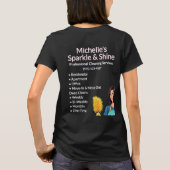 Zuhause-Reinigungsservice Moderne Frau Schwarz T-Shirt (Rückseite)