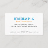 Zuhause-Reinigungsservice-Muster Business Card Visitenkarte (Rückseite)