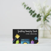 Zuhause Reinigungsservice Visitenkarten Hausreinig Visitenkarte (Stehend Vorderseite)