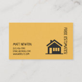 Zuhause-Renovierung Visitenkarte (Rückseite)