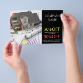 Zuhause-Renovierung von Dachreparaturgebäuden Flyer (Handgriff)