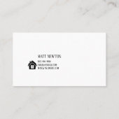 Zuhause-Renovierungsbaukarte Visitenkarte (Rückseite)