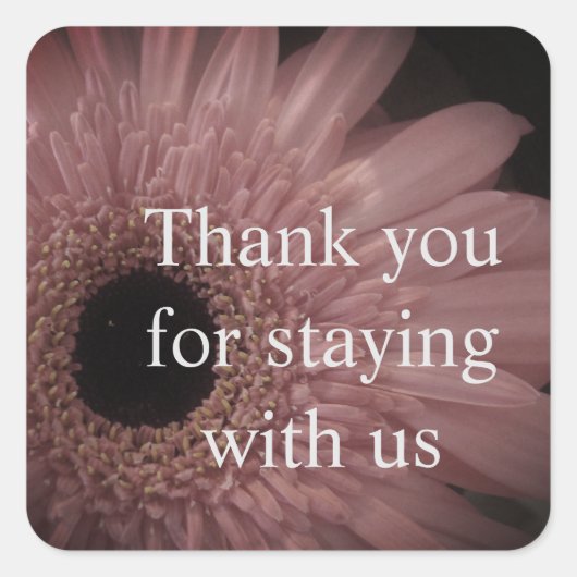 Zuhause Rental Floral Vielen Dank Quadratischer Aufkleber (Vorderseite)