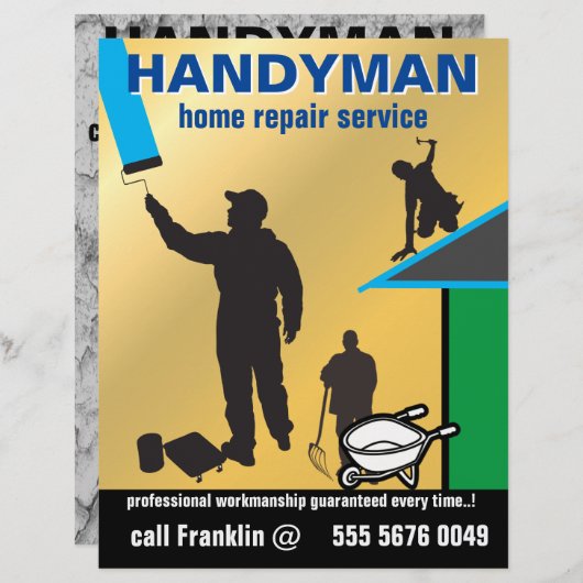 Zuhause Repair Handyman Service Flyer für kleine U (Vorne/Hinten)
