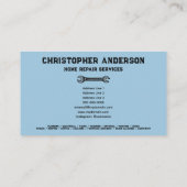 Zuhause Repair Service Blue Visitenkarte (Rückseite)