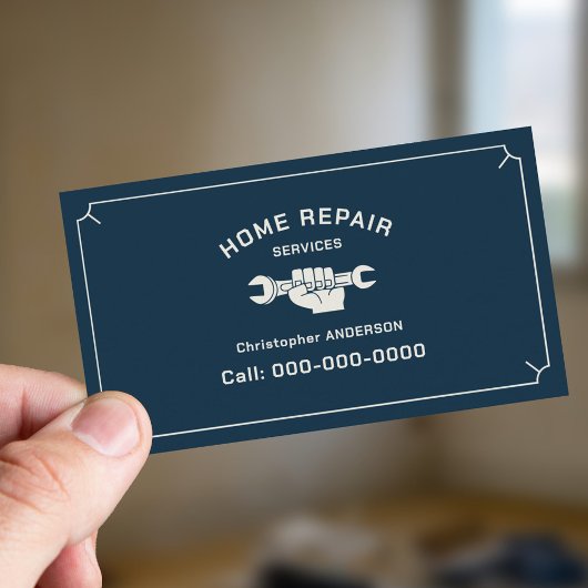 Zuhause Repair Services Blue Visitenkarte