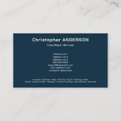 Zuhause Repair Services Blue Visitenkarte (Rückseite)