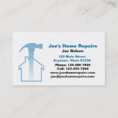 Zuhause-Reparatur-blaue Geschäfts-Karte Visitenkarte (Rückseite)