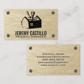 Zuhause-Reparatur der Toolbox | Schrauben aus Holz Visitenkarte (Vorne/Hinten)