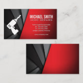 Zuhause-Reparatur | Drill-Symbol | Abstrakte Panel Visitenkarte (Vorne/Hinten)