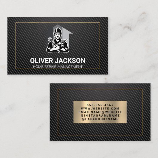 Zuhause-Reparatur | Erbauer Visitenkarte (Vorne/Hinten)