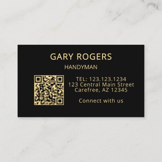 Zuhause Reparatur-Handyman QR-Code Visitenkarte (Rückseite)