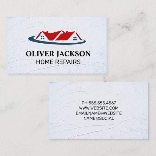 Zuhause-Reparatur | Logo für Immobilien-Anwesen Visitenkarte (Vorne/Hinten)