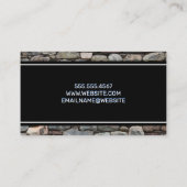 Zuhause-Reparatur | Steinmauer | Schwarz-weiße Lin Visitenkarte (Rückseite)