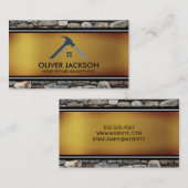 Zuhause-Reparatur | Stone Wall |Goldene Schwarz-we Visitenkarte (Vorne/Hinten)