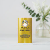 Zuhause-Reparatur | Toolbox | Gold Metallic Visitenkarte (Stehend Vorderseite)