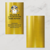 Zuhause-Reparatur | Toolbox | Gold Metallic Visitenkarte (Vorne/Hinten)