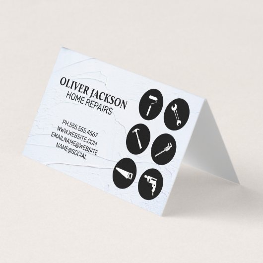 Zuhause-Reparatur | Tools | Handyman Visitenkarten (Vorderseite)