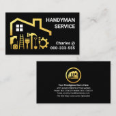 Zuhause-Reparatur von Gold Handyman Tools Visitenkarte (Vorne/Hinten)