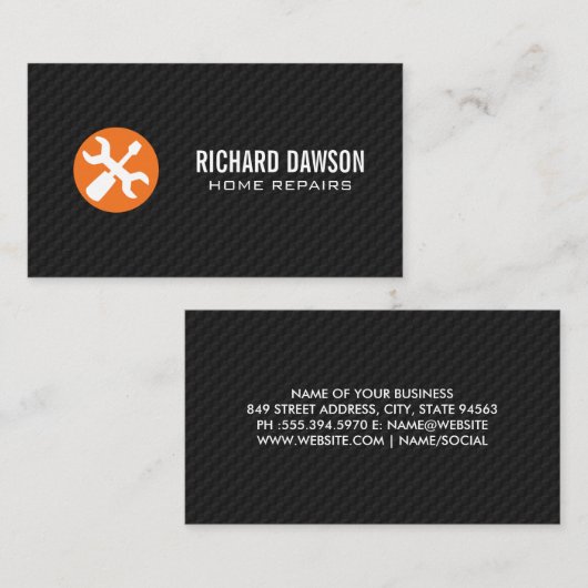 Zuhause Reparaturen | Schraubendreher Visitenkarte (Vorne/Hinten)