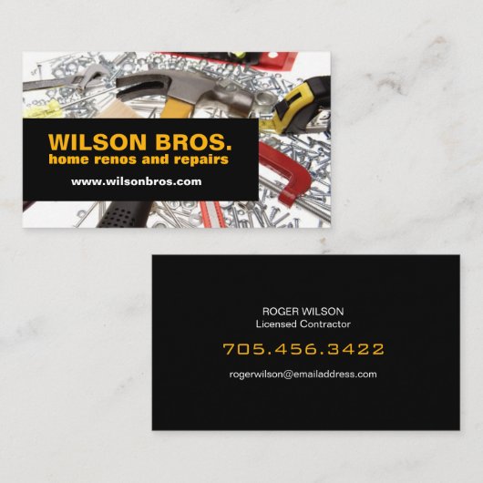 Zuhause Reparaturhandyman für kundenspezifische Hä Visitenkarte (Vorne/Hinten)