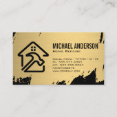 Zuhause-Reparaturlogo | Gold gebürstet Visitenkarte (Vorderseite)