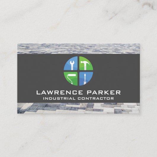Zuhause-Reparatursymbole für Builder | Bauarbeiter Visitenkarte (Vorderseite)