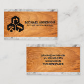 Zuhause-Reparatursymbole | Holzmarmor Visitenkarte (Vorne/Hinten)